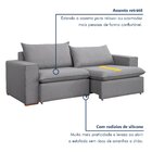 Sofá Retrátil 240cm Barcelona  Linho/cinza