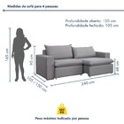 Sofá Retrátil 240cm Barcelona  Linho/cinza