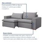 Sofá Retrátil 240cm Barcelona  Linho/cinza