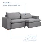 Sofá Retrátil 240cm Barcelona  Linho/cinza