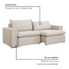 Sofá Retrátil 240cm Barcelona  Linho/cru