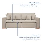 Sofá Retrátil 240cm Barcelona Yescasa Veludo/bege Claro