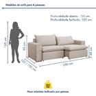 Sofá Retrátil 240cm Barcelona Yescasa Veludo/bege Claro