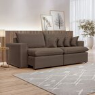 Sofá Retrátil 240cm Barcelona Yescasa Veludo/marrom