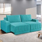 Sofá Retrátil 250 Cm Línea  Verde/água
