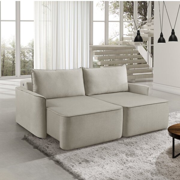 Sofá Retrátil 260cm Com Kit Entrada Usb 4 Lugares Moon 2321