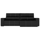 Sofá Retrátil 264cm Nero Couro Preto - Gran Belo