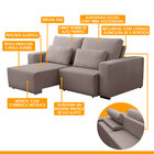 Sofá Retrátil 270 Cm Reclinável Espuma D28 Duplo Molejo Linho