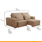 Sofá Retrátil 270 Cm Reclinável Espuma D28 Duplo Molejo Linho