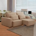 Sofá Retrátil 270 Cm Reclinável Espuma D28 Duplo Molejo Linho