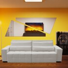 Sofá Retrátil 270cm Sala De Estar Becky Linho Branco - Gran B