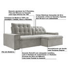 Sofá Retrátil 274 Cm Sala De Estar Gabi Suede Cinza G52 - Gra