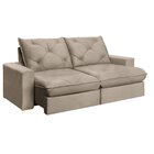 Sofá Retrátil 280cm Pilow 25cm Mônaco Bege