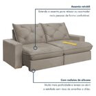 Sofá Retrátil 280cm Pilow 25cm Mônaco Bege Claro