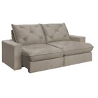 Sofá Retrátil 280cm Pilow 25cm Mônaco Bege Claro