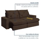 Sofá Retrátil 280cm Pilow 25cm Mônaco Marrom