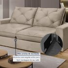 Sofá Retrátil 280cm Pilow 25cm Mônaco Yescasa Bege