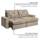 Sofá Retrátil 280cm Pilow 25cm Mônaco Yescasa Bege