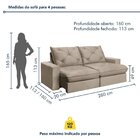 Sofá Retrátil 280cm Pilow 25cm Mônaco Yescasa Bege