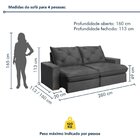 Sofá Retrátil 280cm Pilow 25cm Mônaco Yescasa Cinza