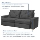 Sofá Retrátil 280cm Pilow 25cm Mônaco Yescasa Cinza