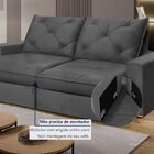 Sofá Retrátil 280cm Pilow 25cm Mônaco Yescasa Cinza