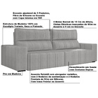 Sofá Retrátil 294 Cm Sala De Estar Leonel Suede Cinza G52 - G
