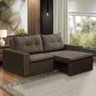 Sofá Retrátil 2 Lugares 1,80m Lara Suede Marrom Rover & Beato