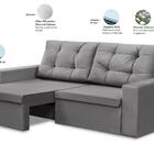 Sofá Retrátil 2 Lugares 1,80m Leticia Suede Cinza Rover & Bea