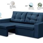 Sofá Retrátil 2 Lugares 1,80m Lisboa Suede Azul Mirra Decor