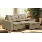 Sofá Retrátil 2 Lugares 1,80m Lisboa Suede Bege Mirra Decor