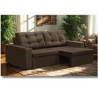 Sofá Retrátil 2 Lugares 1,80m Lisboa Suede Marrom Mirra Decor