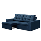 Sofá Retrátil 2 Lugares 1,80m Liz Suede Azul Adonai Estofados