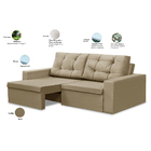 Sofá Retrátil 2 Lugares 1,80m Liz Suede Bege Adonai Estofados