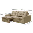 Sofá Retrátil 2 Lugares 1,80m Liz Suede Bege Adonai Estofados