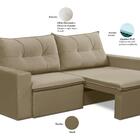 Sofá Retrátil 2 Lugares 1,80m Londres Suede Bege Mirra Decor