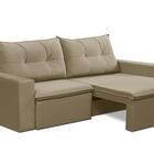 Sofá Retrátil 2 Lugares 1,80m Londres Suede Bege Mirra Decor