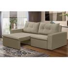 Sofá Retrátil 2 Lugares 1,80m Londres Suede Bege Mirra Decor