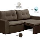 Sofá Retrátil 2 Lugares 1,80m Londres Suede Marrom Mirra Decor