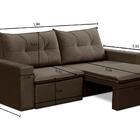 Sofá Retrátil 2 Lugares 1,80m Londres Suede Marrom Mirra Decor