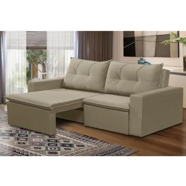Sofá Retrátil 2 Lugares 1,80m Londres Suede Mirra Decor
