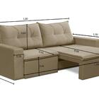 Sofá Retrátil 2 Lugares 1,80m Londres Suede Mirra Decor