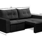 Sofá Retrátil 2 Lugares 1,80m Londres Suede Preto Mirra Decor