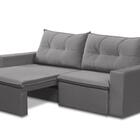 Sofá Retrátil 2 Lugares 1,80m Luana Suede Cinza  Madelina Dec