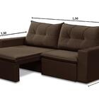 Sofá Retrátil 2 Lugares 1,80m Luana Suede Marrom  Madelina De