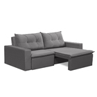 Sofá Retrátil 2 Lugares 1,80m Luna Suede Cinza Adonai Estofad