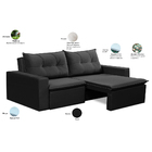 Sofá Retrátil 2 Lugares 1,80m Luna Suede Preto Adonai Estofad
