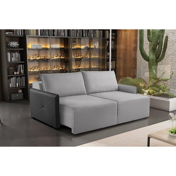 Sofá Retrátil 2 Lugares 160cm Urban  Cinza/preto