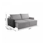 Sofá Retrátil 2 Lugares 160cm Urban  Cinza/preto