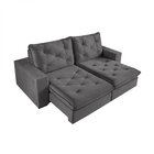 Sofá Retrátil 2 Lugares 190cm Solar Com Usb  Cinza